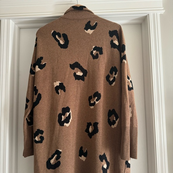 J. Crew Ella open-front long sweater-blazer in leopard size S - Picture 8 of 10